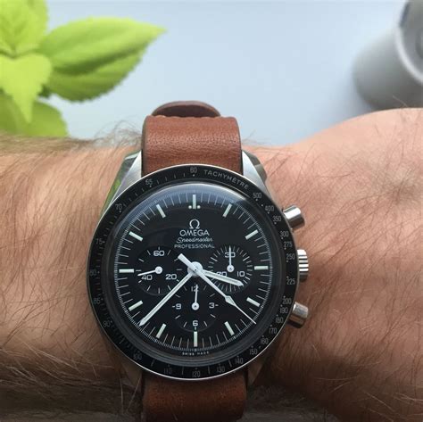 omega speedmaster day date nato straps|omega speedmaster brown leather strap.